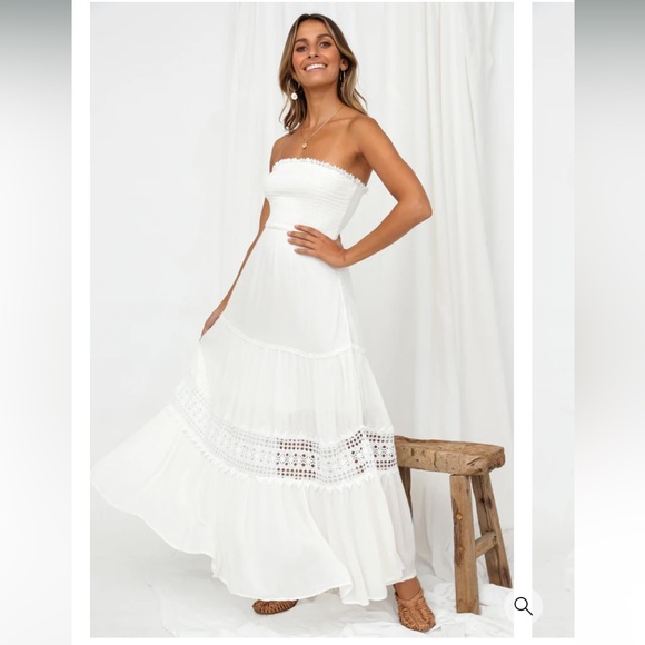 Fortunate One Dresses & Skirts - Fortunate One Strapless Maxi Dress White Sz M New with Tags!